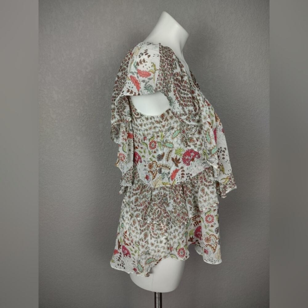 Matilda Jane Fly By Floral Cascading Ruffle Top Size XS - Picture 4 of 14